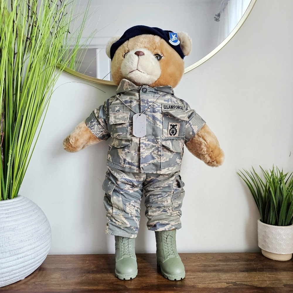 Bear Force of America 21" USAF Air Force Military Teddy Bear 1989 Ira Green Camo